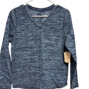 St. John's Bay Women's Heathered Blue Long Sleeve Tee XS